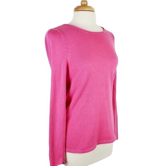 Old Navy Womens Pink Pullover Knit Sweater S Long Sleeve Crew Neck Lightweight - Picture 2 of 9